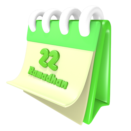 Ramadan-Kalender 22 Datum  3D Icon
