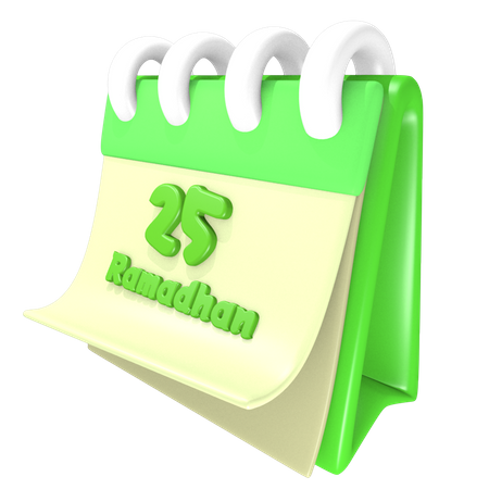 Ramadan-Kalender 25 Datum  3D Icon