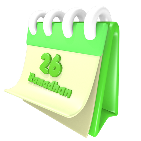 Ramadan-Kalender 26 Datum  3D Icon