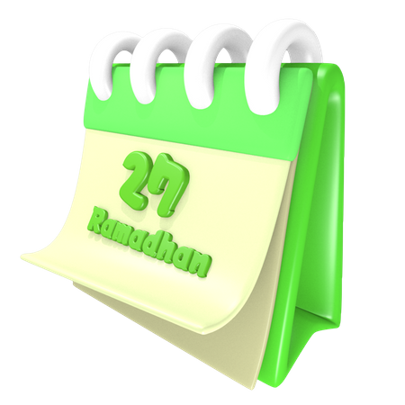Ramadan-Kalender 27 Datum  3D Icon