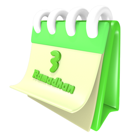 Ramadan-Kalender 3 Datum  3D Icon