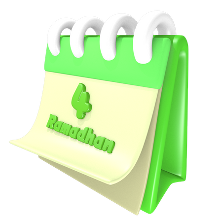 Ramadan-Kalender 4 Datum  3D Icon