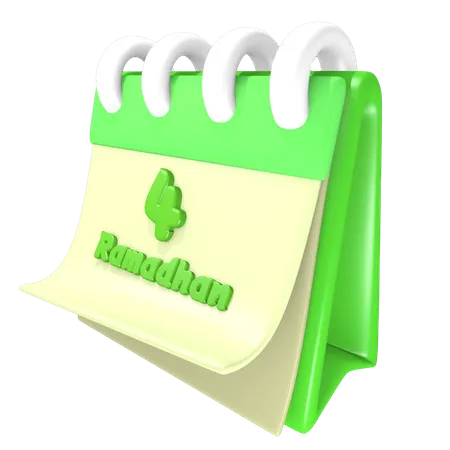 Ramadan-Kalender 4 Datum  3D Illustration