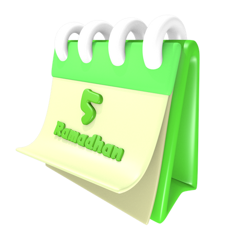 Ramadan-Kalender 5 Datum  3D Icon