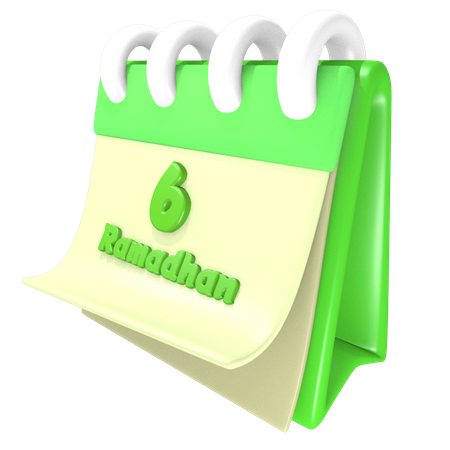 Ramadan-Kalender 6 Datum  3D Icon