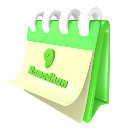 Ramadan-Kalender 9 Datum  3D Icon