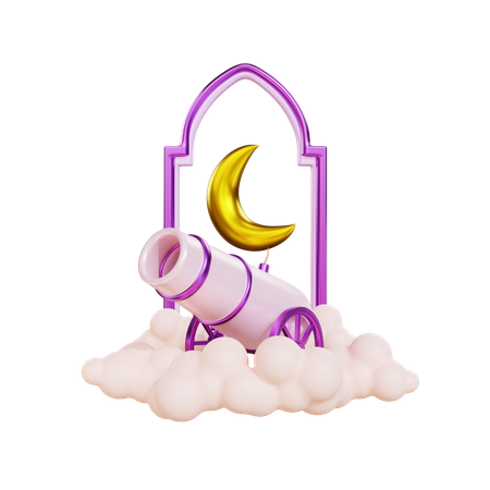 Ramadan Kanonenpodium  3D Illustration