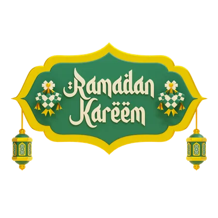 Bandera de ramadán kareem  3D Icon