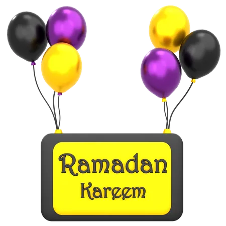 Ramadan Kareem Board  3D Illustration