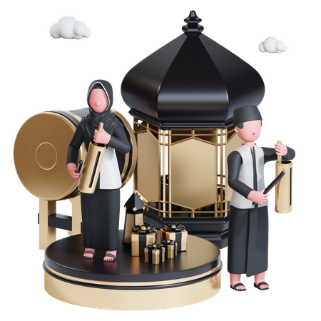 Ramadan Kareem zakat giving charity  3D Illustration