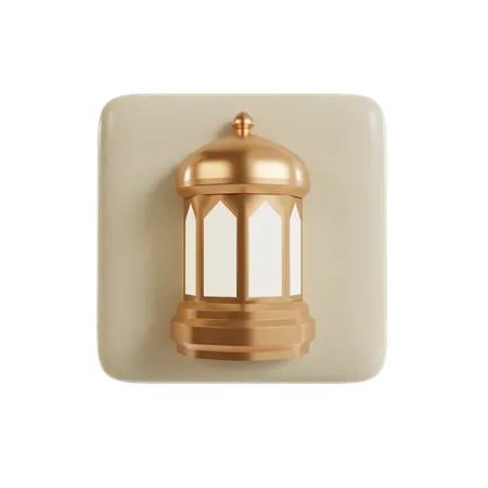 Lantern Icon In Gold 3D Illustration