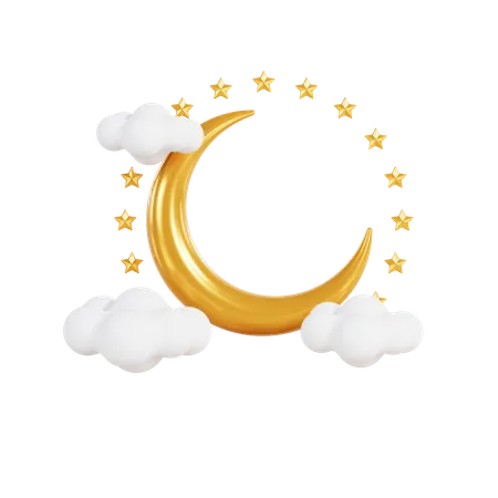 Lune du ramadan  3D Illustration