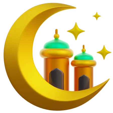Moon Ramadan 3 D Icon 3D Icon