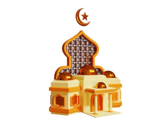 Ramadan Mosque Podium  3D Illustration