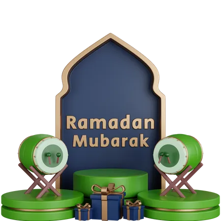 Pódio do Ramadã Mubarak  3D Icon