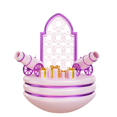 Podio de Ramadán  3D Illustration