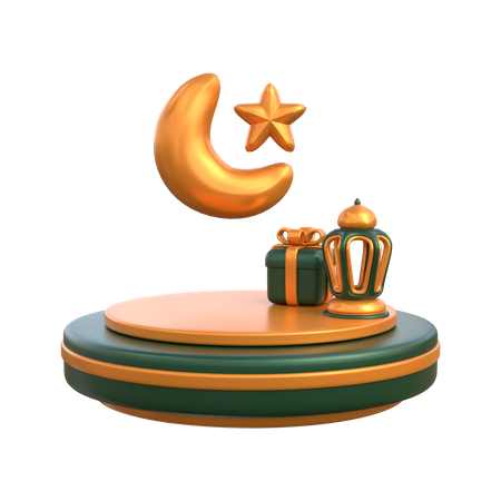 Podio de Ramadán  3D Illustration