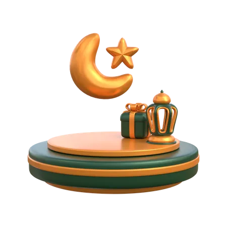 Podio de Ramadán  3D Illustration