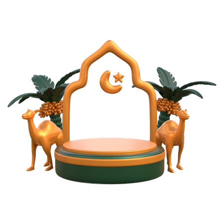 Podio de Ramadán  3D Illustration