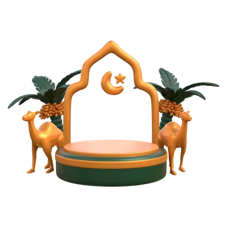 Podio de Ramadán  3D Illustration