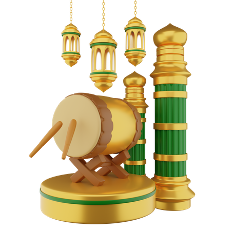 Podio de Ramadán  3D Illustration