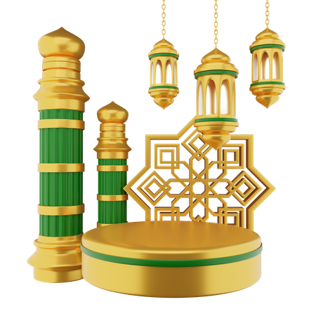 Podio de Ramadán  3D Illustration