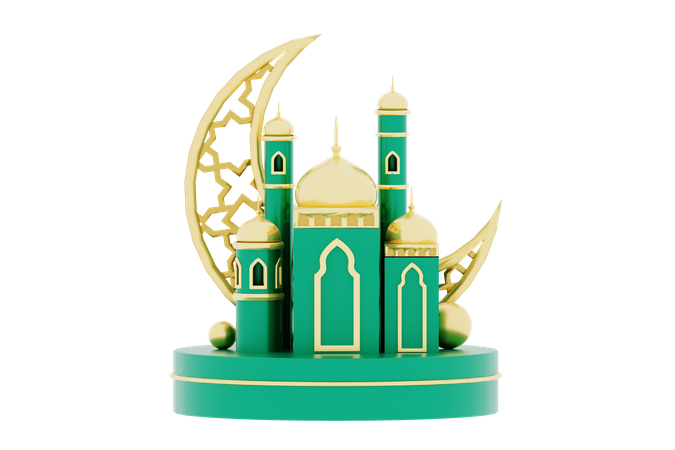 Podio de Ramadán  3D Illustration