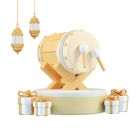 Podio de Ramadán  3D Illustration