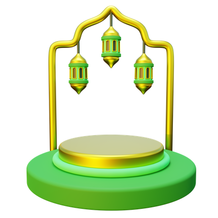 Podio de Ramadán  3D Illustration