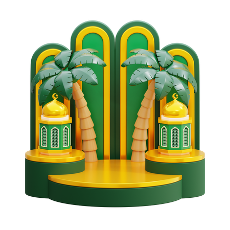 Pódio do Ramadã  3D Illustration