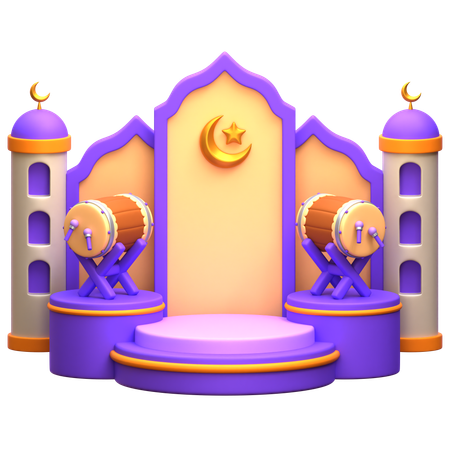 Ramadan Podium  3D Illustration