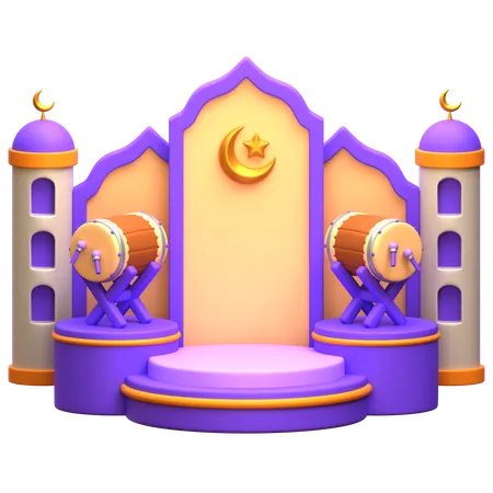 Ramadan Podium  3D Illustration