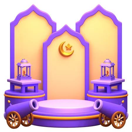 Ramadan Podium  3D Illustration