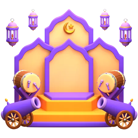 Ramadan Podium  3D Illustration