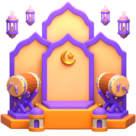 Ramadan Podium  3D Illustration