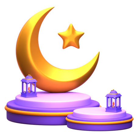 Ramadan Podium  3D Illustration