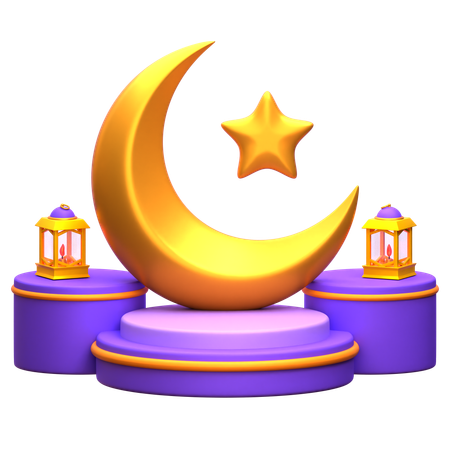 Ramadan Podium  3D Illustration