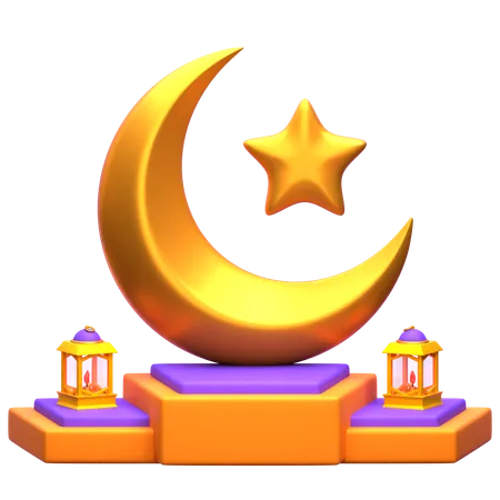 Ramadan Podium  3D Illustration