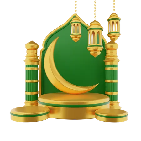 Ramadan Podium  3D Illustration