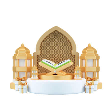 Ramadan Podium  3D Illustration