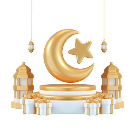 Ramadan Podium  3D Illustration