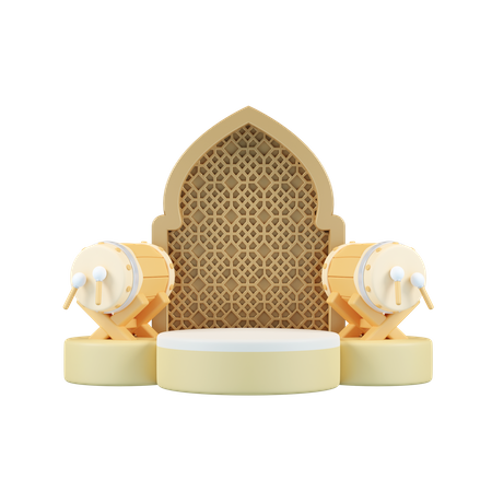 Ramadan Podium  3D Illustration