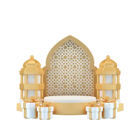 Ramadan Podium  3D Illustration