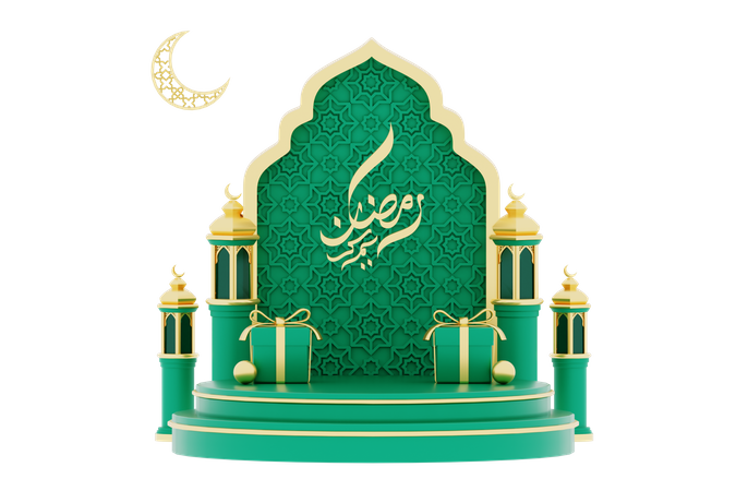 Ramadan Podium  3D Illustration