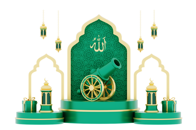 Ramadan Podium  3D Illustration