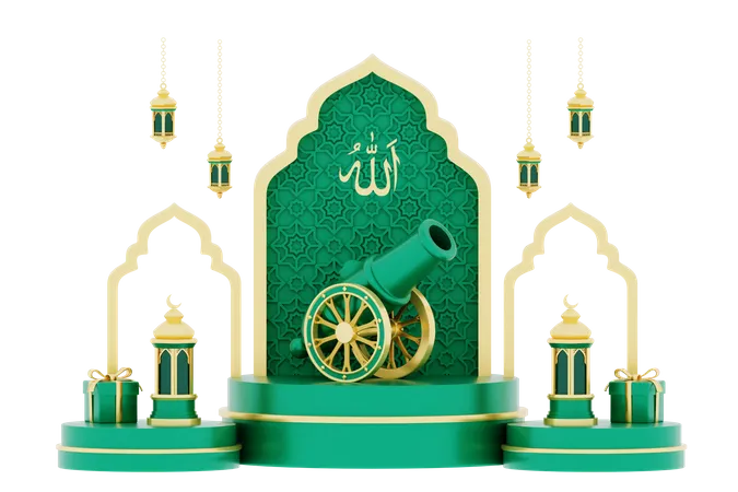 Ramadan Podium  3D Illustration