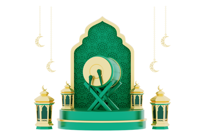 Ramadan Podium  3D Illustration