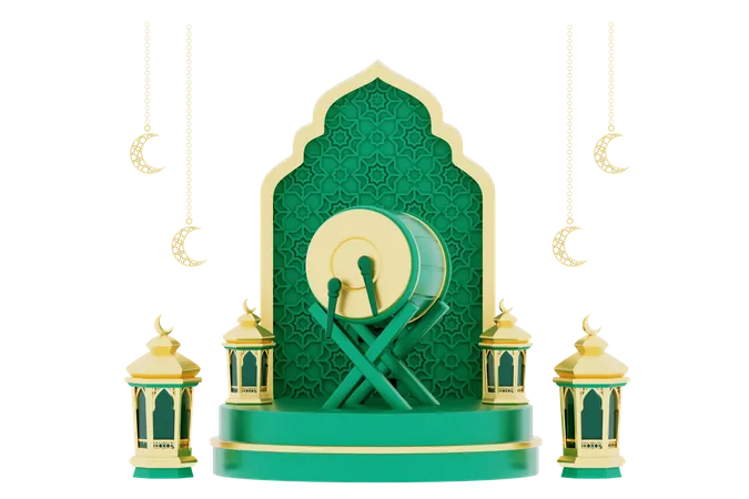 Ramadan Podium  3D Illustration