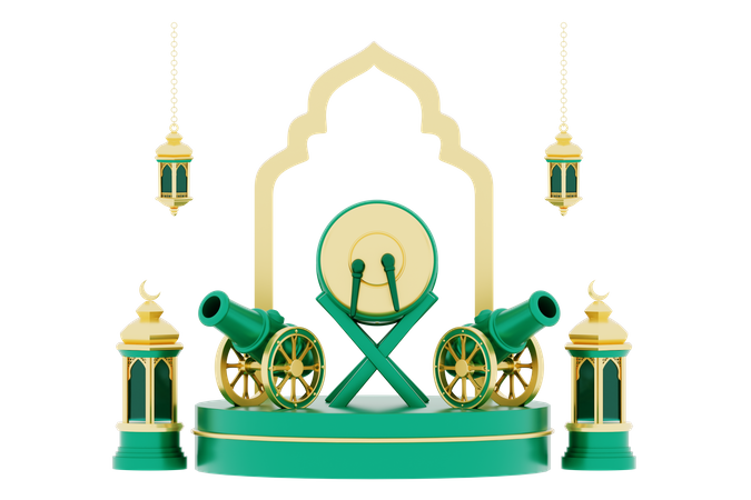 Ramadan Podium  3D Illustration