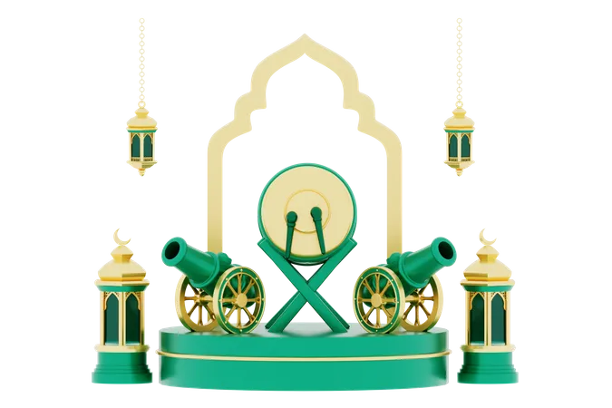 Ramadan Podium  3D Illustration